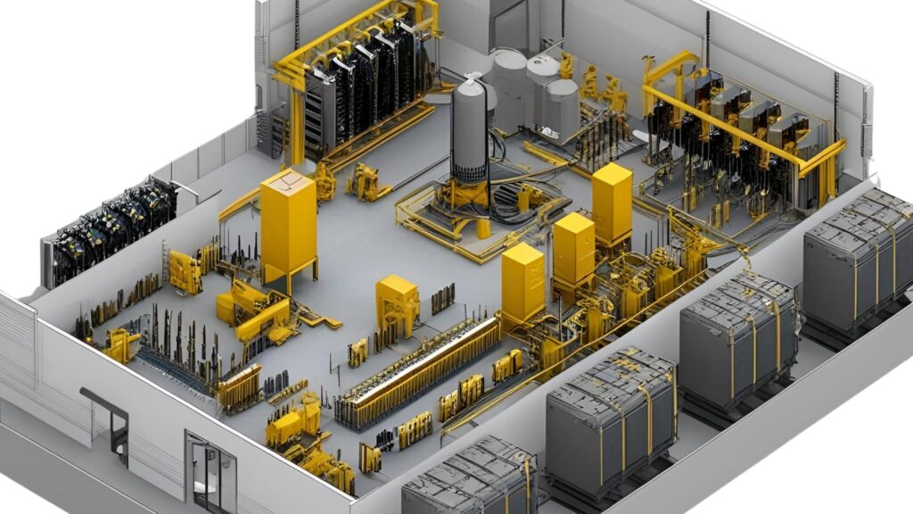 Projeto elétrico industrial: imagem de projeto em BIM