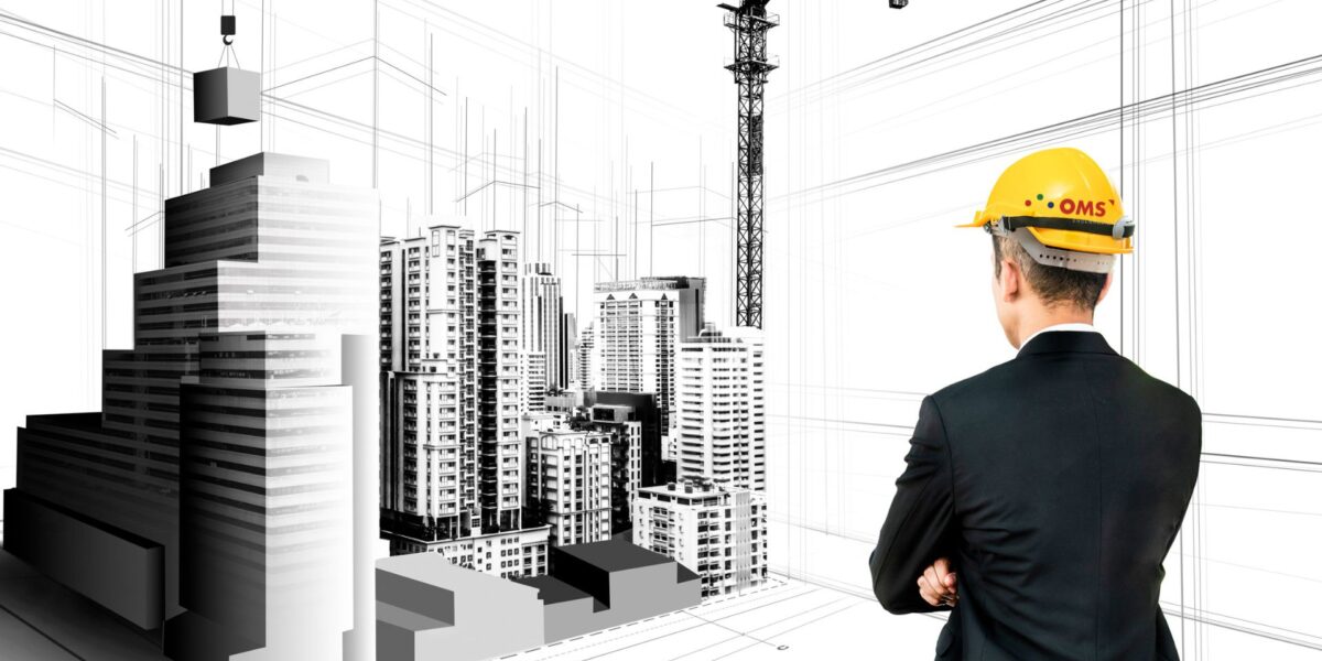 Reformas comerciais em Curitiba: imagem ilustrativa de executivo olhando obras